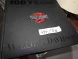 LOT OF HARLEY DAVIDSON COLLECTIBLES INCLUDING BANKS MUGS BOOK AND MORE