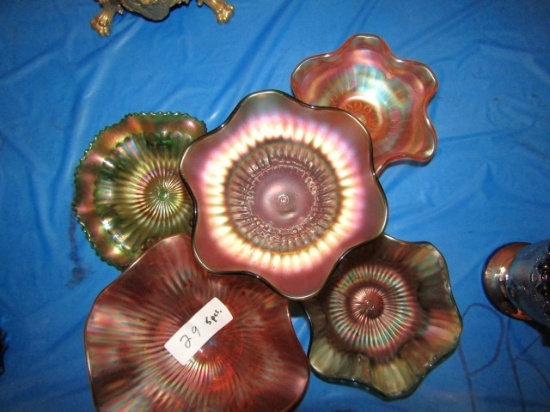 5 PIECE LOT OF NORTHWOOD CARNIVAL GLASS