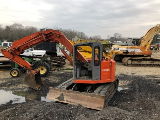 #1603 HITACHI EX60URG 6689 HRS HYD OFFSET BOOM 16000 LB RUBBER TRACKS 10C-1