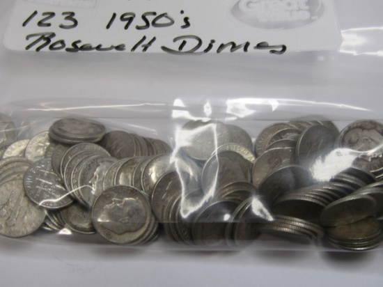 123 1950 Roosevelt dimes