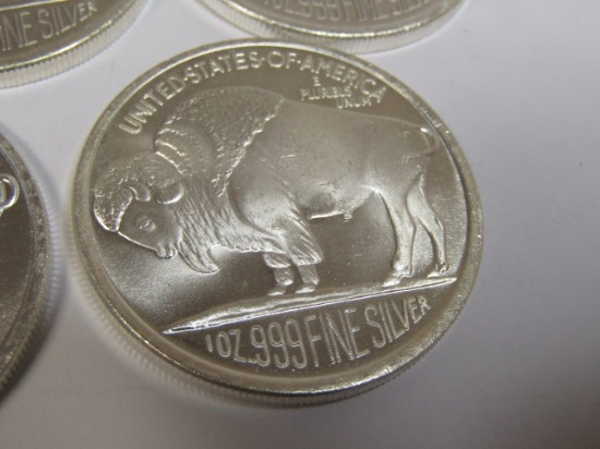 5 2010 buffalo 1oz .999 fine silver