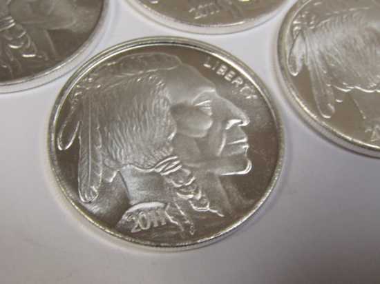 5 2011 buffalo 1oz .999 fine silver