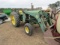 #903 JOHN DEERE 2020 TRACTOR WITH 146 LOADER 2 WD 45 HP 3.3 L 4 CYC DIESEL