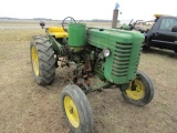 #906 JOHN DEERE MODEL M GAS 2 CYL ENG RUNS GOOD HAS HYD OPERATED CULTIVATOR