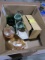 BOX LOT CARNIVAL GLASS GREEN GLASS AND MORE