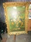 LARGE FLORAL PRINT GILD PLASTIC FRAME APPROX 50 X 37