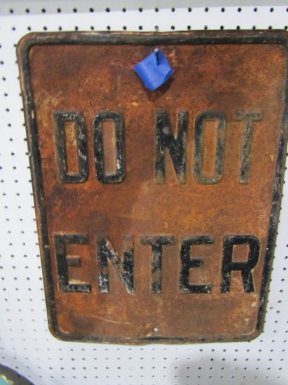 DO NOT ENTER SIGN STEEL APPROXIMATELY 24 X 18