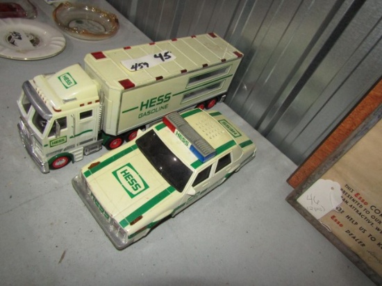 HESS GASOLINE TRACTOR TRAILER AND HESS POLICE CAR