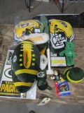 LARGE LOT GREEN BAY PACKERS INCLUDING PILLOWS SLIPPERS BEARS MUGS AND MORE