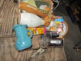 BOX LOT OF MISC ITEMS 35 MM FILM MUGS CANDLES AND MORE