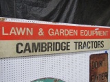 CAMBRIDGE TRACTORS SIGN METAL APPROXIMATELY 70 X 15