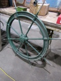 METAL SHIPS WHEEL BY N RICHARDONS SONS MASSACHUSETTES APPROXIMATELY 40 INCH