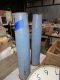 PAIR OF LARGE BOMB SHELLS APPROX 24 INCH TALL X 5 INCH ACROSS