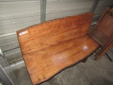 SLAB WOOD BENCH APPROXIMATELY 48 X 22  VERY HEAVY