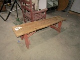 PRIMITIVE BUILT BENCH APPROXIMATELY 56 INCH X 11 INCH WIDE