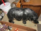 LEATHER BEAR FIGURINE APPROXIMATELY 12 INCH