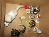 BOX OF SMALL FIGURINES CATS OTTERS AND OTHERS INCLUDING LLADRO