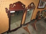 TWO FEDERAL STYLE WALL MIRRORS MAHOGANY FRAMES APPROXIMATELY 3 FT X 20 INCH