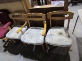 THREE PINE WOOD KITCHEN CHAIRS