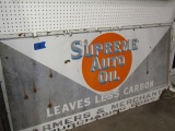 VINTAGE PORCELAIN SUPREME AUTO OIL SIGN FROM GULF REFINING COMPANY FARMERS