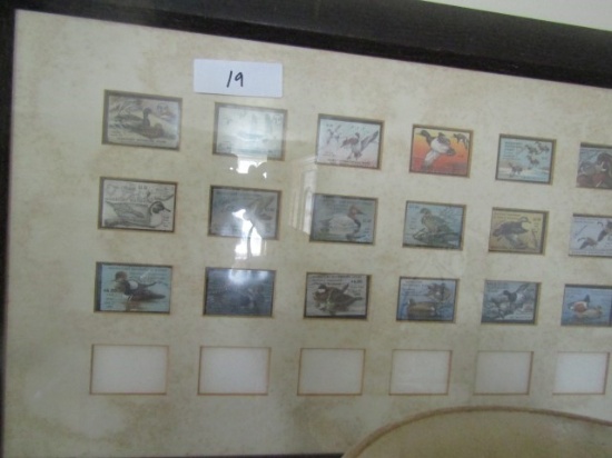 FRAMED LOT OF WATERFOWL STAMPS