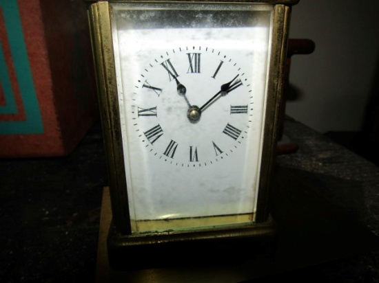 ANTIQUE BRASS CARRIAGE CLOCK