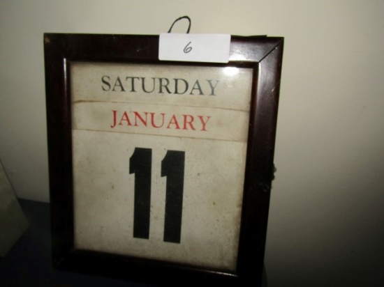 WALL MOUNTED FRAMED CARDBOARD CALENDAR