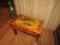 WOODEN FOOT STOOL WITH PHEASANT AND 12 GAUGE GUN SHELLS