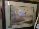 PRINT BY JOHN W TAYLOR PINTAILS IN MARSH