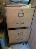 TWO DRAWER WOODEN FILING CABINET