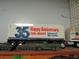 SHELF LOT INCLUDING 35TH HAPPY ANNIVERSARY WALMART TANKS AND DINKY TOYS TAN