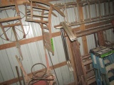 CORNER BARN CONTENT LOT INCLUDING WHEEL BARROW LADDERS AND MORE