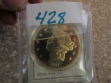 1861 DOUBLE EAGLE REPLICA CU LAYERED IN 24 K GOLD