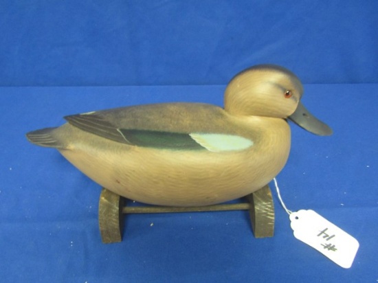 FULL SIZE BLUE WING TEAL DECOY BY RICK BROWN NJ CARVER SIGNED AND DATED 200