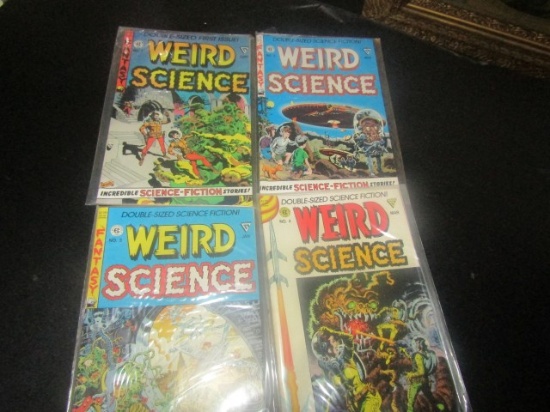 4 WEIRD SCIENCE FANTASY COMIC BOOKS BY EC COMICS 1-4 COMPLETE SERIES