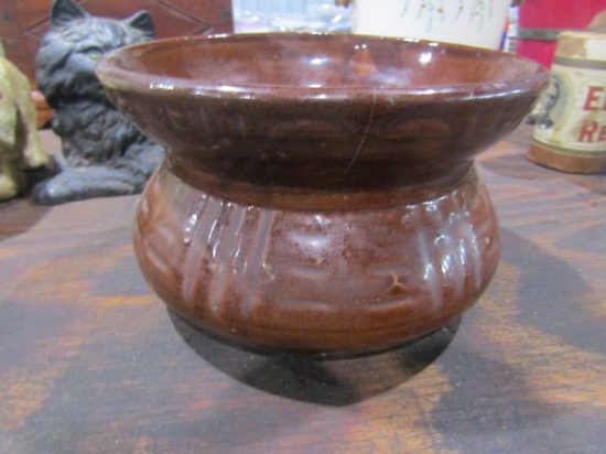 BROWN GLAZED SPITTOON