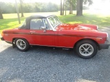 #1002 1977 MG MIDGET RED CONVERTIBLE GARAGE KEPT 48000 ORIGINAL MILES NO RU