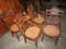 5 SIDE CHAIRS BASKET WEAVE SEAT