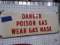 DANGER POISON GAS SIGN METAL 10 X 25