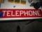 GLASS TELEPHONE SIGN 25 X 6 TWO SIDED