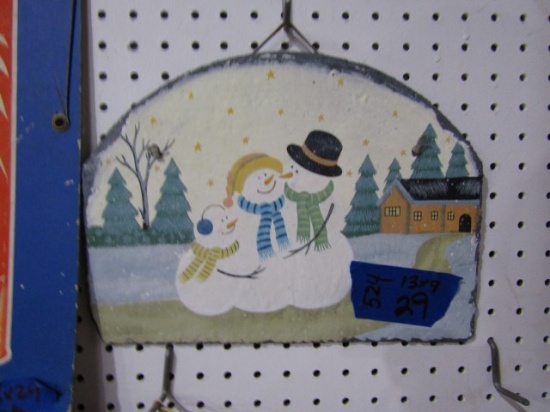 SLATE WITH SNOWMAN SCENE 13 X 9