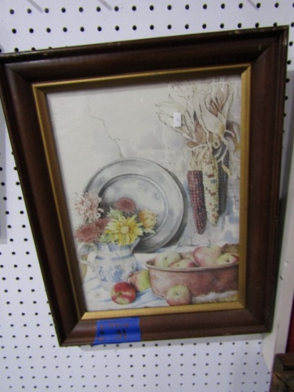 FRAMED UNDERGLASS STILL LIFE 15 X 19