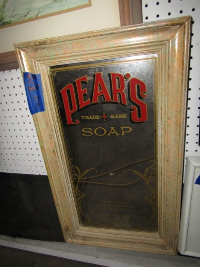 PEARS SOAP SIGN MIRRORED FRAMED 30 X 17