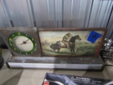 LIGHTED CLOCK WITH WESTERN SCENE 19 X 9 X 5