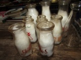 COLLECTION OF PINT AND 1/2 PINT MILK BOTTLES MILLS SHILOH AND MORE