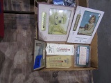 BOX OF LOCAL ADVERTISING THERMOMETERS INCLUDING PHILLIPS OIL CAROLS MARKET