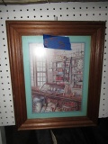 FRAMED UNDER GLASS PRINT GENERAL STORE WITH COCA COLA 14 X 17