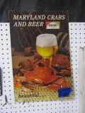 MARYLAND CRABS AND BEER SCHMIDT BEER CARDBOARD SIGN 12 X 20