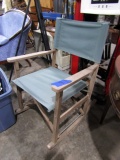 CANVAS AND WOOD FOLD UP ROCKING CHAIR