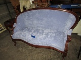VICTORIAN PARLOR SETTEE BLUE